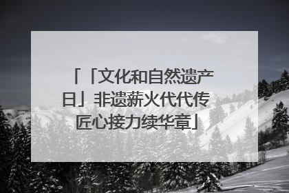 「文化和自然遗产日」非遗薪火代代传 匠心接力续华章