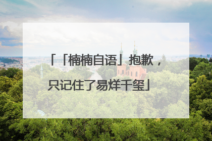 「楠楠自语」抱歉，只记住了易烊千玺
