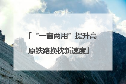 “一窗两用”提升高原铁路换枕新速度
