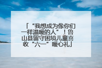 “我想成为像你们一样温暖的人”！鲁山县留守困境儿童喜收“六一”暖心礼