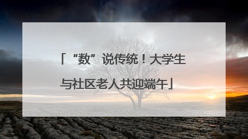 “数”说传统！大学生与社区老人共迎端午