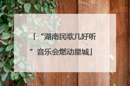 “湖南民歌几好听”音乐会燃动星城