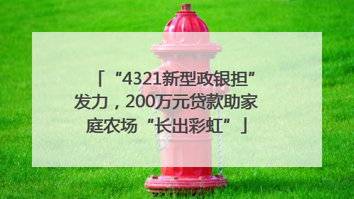 “4321新型政银担”发力，200万元贷款助家庭农场“长出彩虹”
