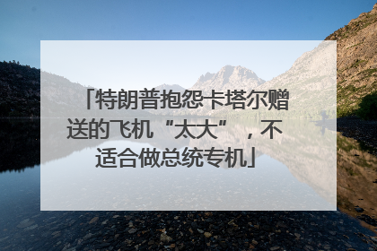特朗普抱怨卡塔尔赠送的飞机“太大”，不适合做总统专机