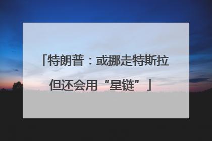 特朗普：或挪走特斯拉 但还会用“星链”