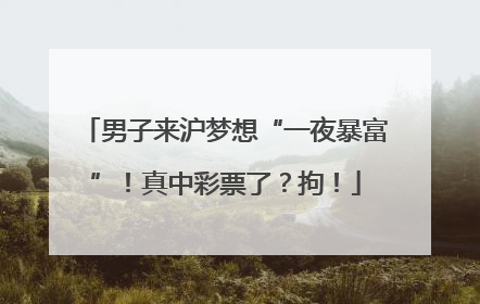男子来沪梦想“一夜暴富”！真中彩票了？拘！