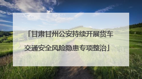 甘肃甘州公安持续开展货车交通安全风险隐患专项整治