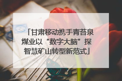甘肃移动携手青苔泉煤业以“数字大脑”探智慧矿山转型新范式