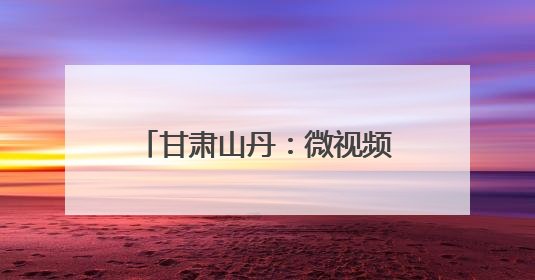 甘肃山丹：微视频大赛用“小故事”讲述“大道理”