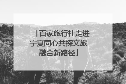 百家旅行社走进宁夏同心共探文旅融合新路径