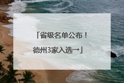 省级名单公布！德州3家入选→
