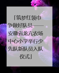 筑梦红领巾 争做好队员——安徽省龙亢农场中心小学举行少先队新队员入队仪式