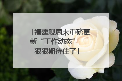 福建舰周末重磅更新“工作动态”  狠狠期待住了