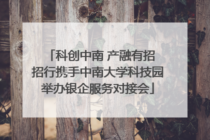 科创中南 产融有招 招行携手中南大学科技园举办银企服务对接会