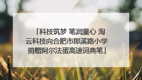 科技筑梦 笔润童心 淘云科技向合肥市郎溪路小学捐赠阿尔法蛋高速词典笔
