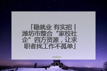 稳就业 有实招丨潍坊市整合“家校社企”四方资源，让求职者找工作不孤单