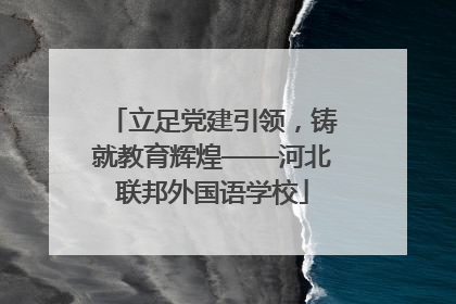 立足党建引领，铸就教育辉煌——河北联邦外国语学校