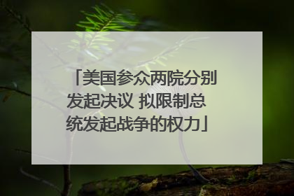 美国参众两院分别发起决议 拟限制总统发起战争的权力