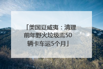 美国夏威夷：清理前年野火垃圾需50辆卡车运5个月