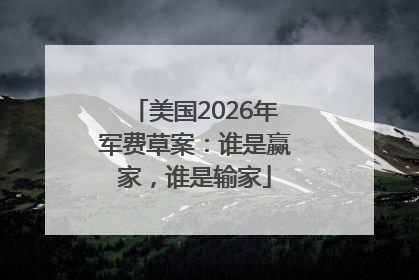 美国2026年军费草案：谁是赢家，谁是输家