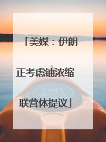 美媒：伊朗正考虑铀浓缩联营体提议