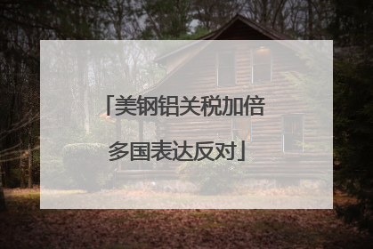 美钢铝关税加倍 多国表达反对