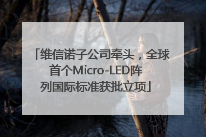 维信诺子公司牵头，全球首个Micro-LED阵列国际标准获批立项