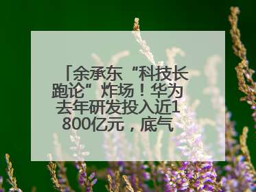 余承东“科技长跑论”炸场！华为去年研发投入近1800亿元，底气何在？