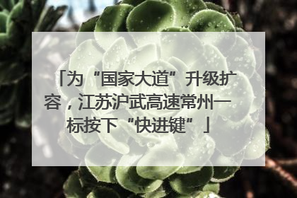 为“国家大道”升级扩容，江苏沪武高速常州一标按下“快进键”