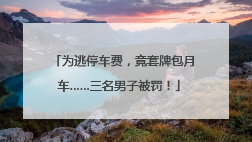 为逃停车费，竟套牌包月车……三名男子被罚！