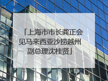 上海市市长龚正会见马来西亚沙捞越州副总理沈桂贤