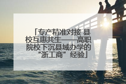 专产精准对接 县校互惠共生——高职院校下沉县域办学的“浙工商”经验