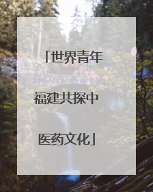 世界青年福建共探中医药文化