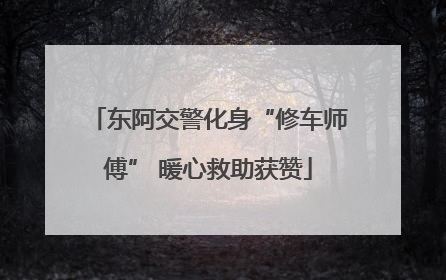 东阿交警化身“修车师傅” 暖心救助获赞