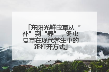 东阳光鲜虫草从“补”到“养”，冬虫夏草在现代养生中的新打开方式