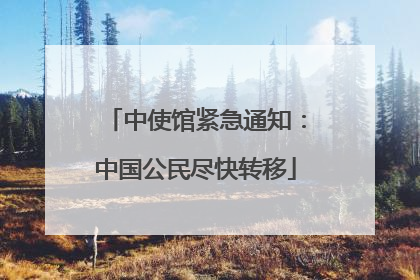 中使馆紧急通知：中国公民尽快转移
