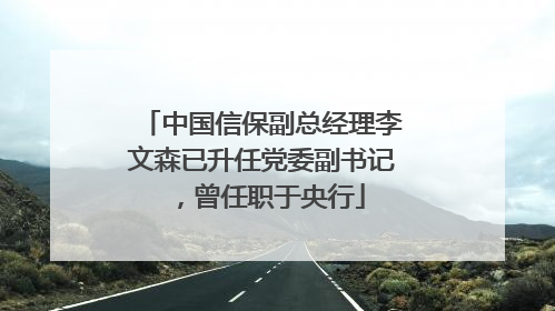 中国信保副总经理李文森已升任党委副书记，曾任职于央行