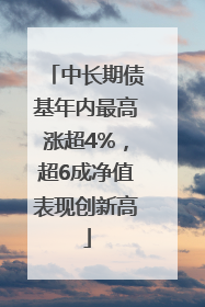 中长期债基年内最高涨超4%，超6成净值表现创新高