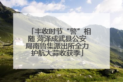 丰收时节“警”相随 菏泽成武县公安局南鲁集派出所全力护航大蒜收获季