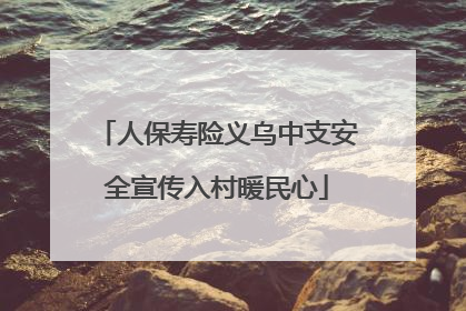 人保寿险义乌中支安全宣传入村暖民心