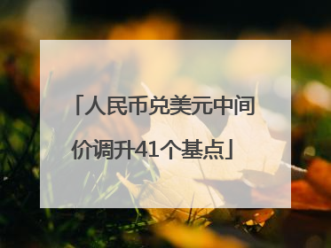 人民币兑美元中间价调升41个基点