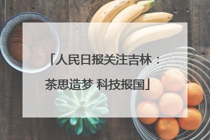 人民日报关注吉林：茶思造梦 科技报国