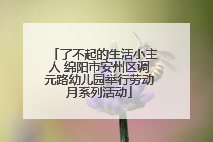 了不起的生活小主人 绵阳市安州区调元路幼儿园举行劳动月系列活动