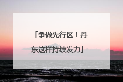争做先行区！丹东这样持续发力