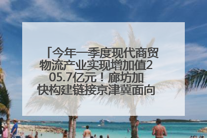 今年一季度现代商贸物流产业实现增加值205.7亿元！廊坊加快构建链接京津冀面向全世界的物流通道