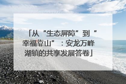 从“生态屏障”到“幸福靠山”：安龙万峰湖镇的共享发展答卷