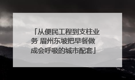 从便民工程到支柱业务 眉州东坡把早餐做成会呼吸的城市配套