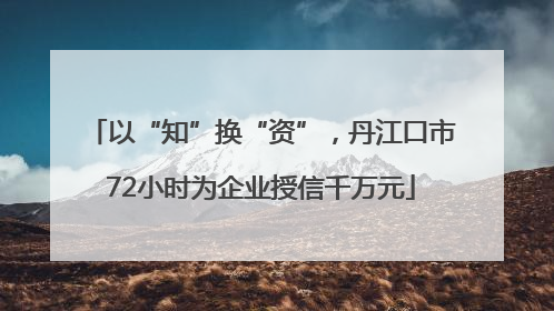 以“知”换“资”，丹江口市72小时为企业授信千万元