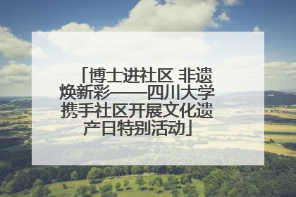 博士进社区 非遗焕新彩——四川大学携手社区开展文化遗产日特别活动