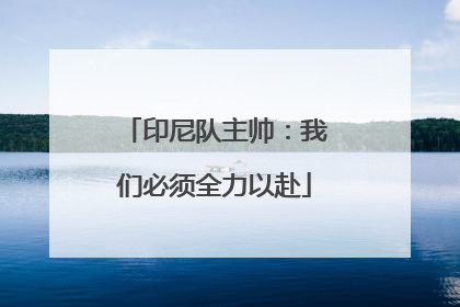 印尼队主帅：我们必须全力以赴